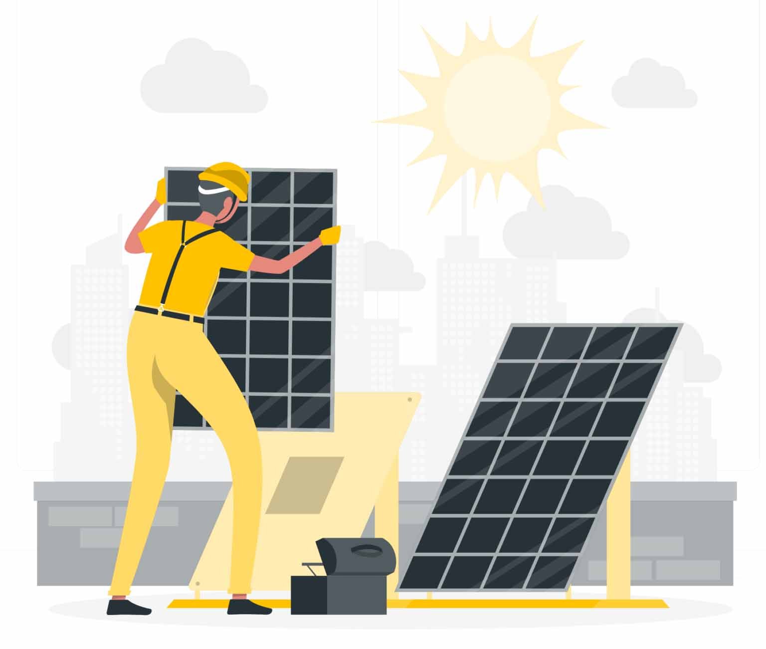 Installer installing solar panels for 10kW system, victor image